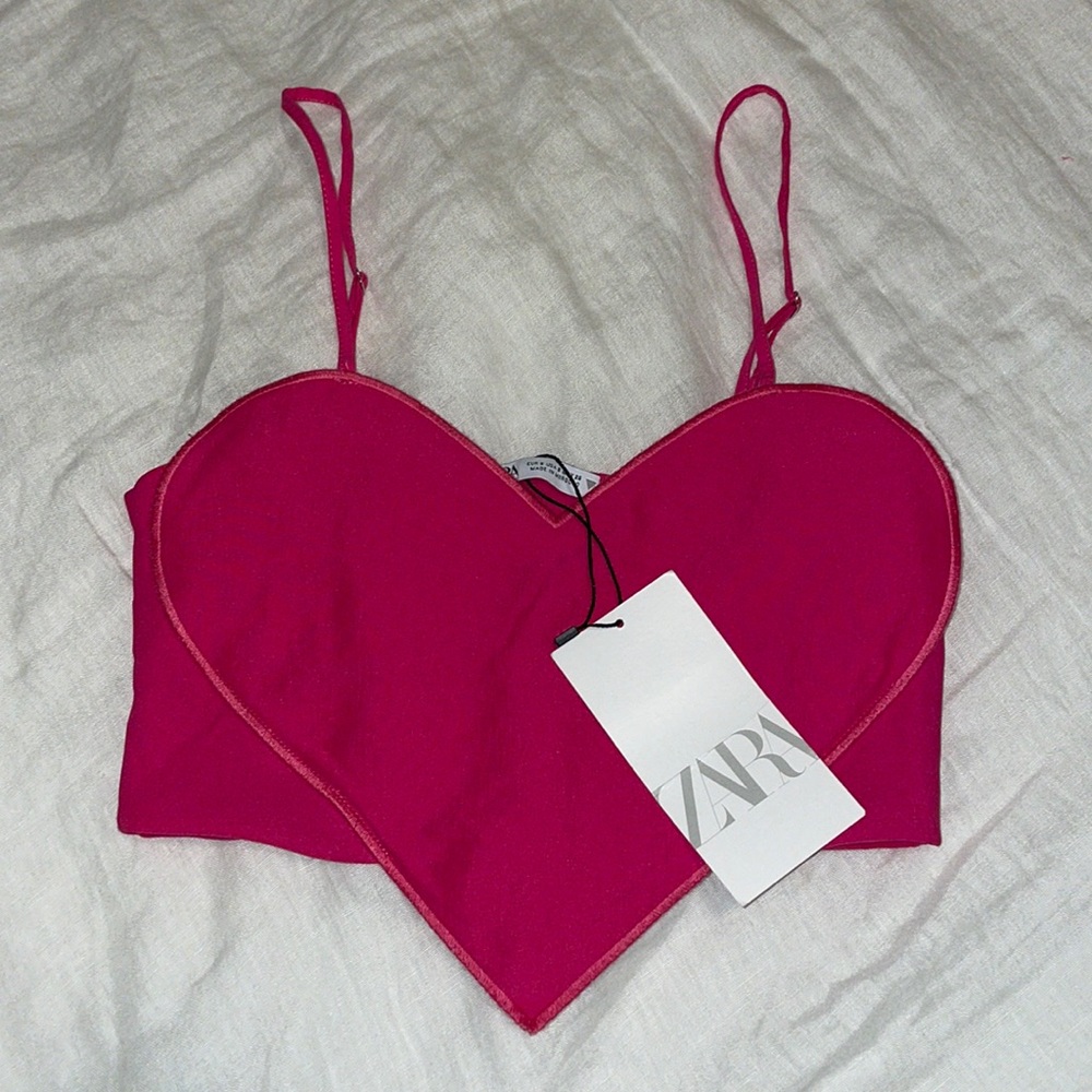 Pink Heart Crop Top